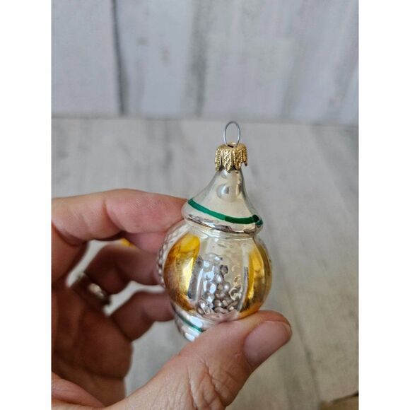 Vintage glass cupcake Church chapel Bell mini ornament set Xmas tree - Picture 8 of 11